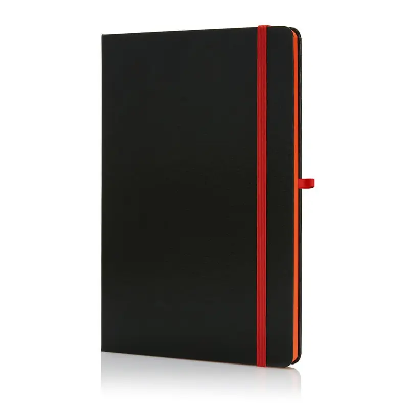 SUKH - SANTHOME A5 Hardcover Ruled Notebook Black-Orange