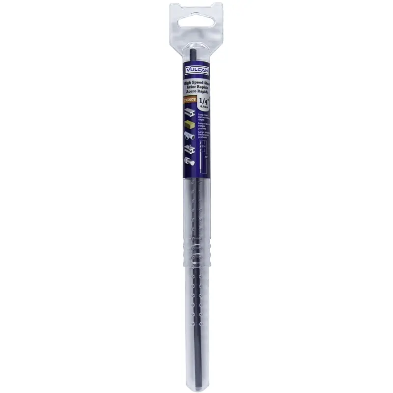 Vulcan Drill Bit, 1/4 in Dia, 12 in OAL, Twist Flute, Flat Shank