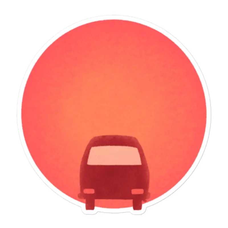Sunset Bus Sticker33