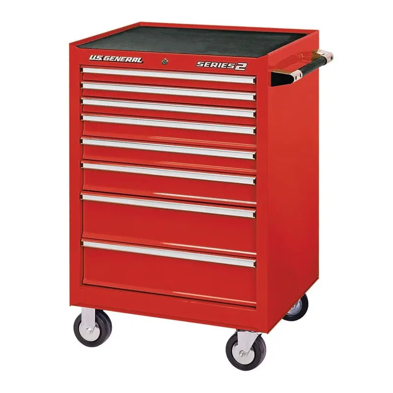 26 in. x 22 In. Single Bank Red Roller Cabinet