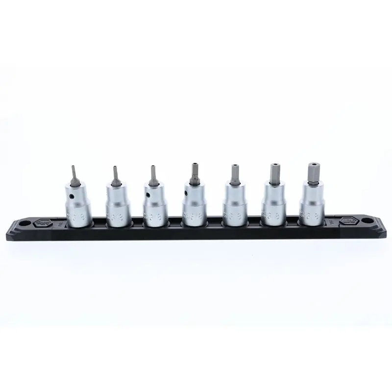 Wiha Security Hex Metric Bit Socket 3/8in Square Drive 7 Piece Set