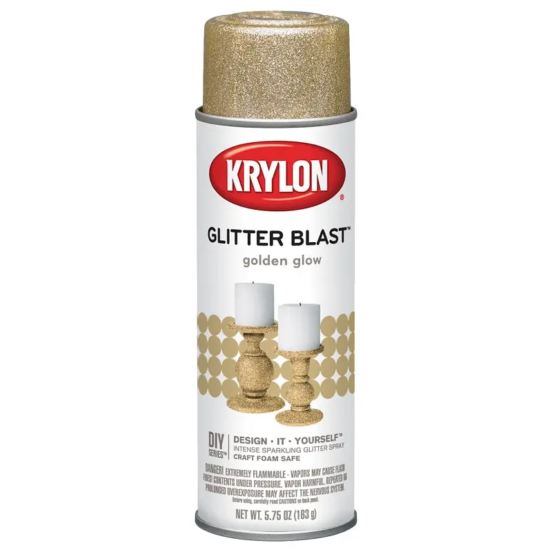 Krylon K03801A00 Craft Spray Paint, Glitter, Golden Glow, 5.75 oz, Can