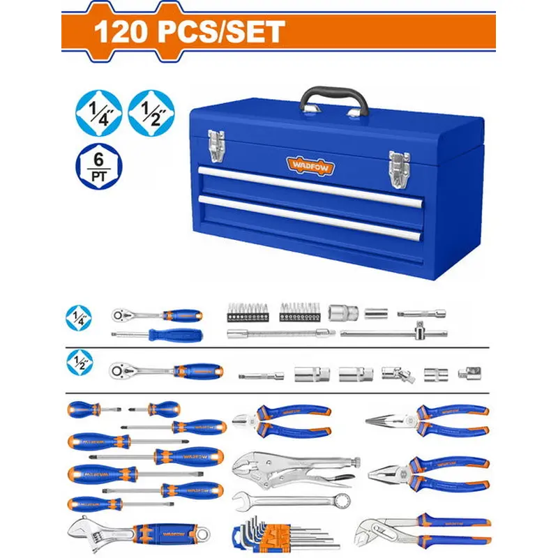 WADFOW 120 Pcs Tool Chest Set WHS3120