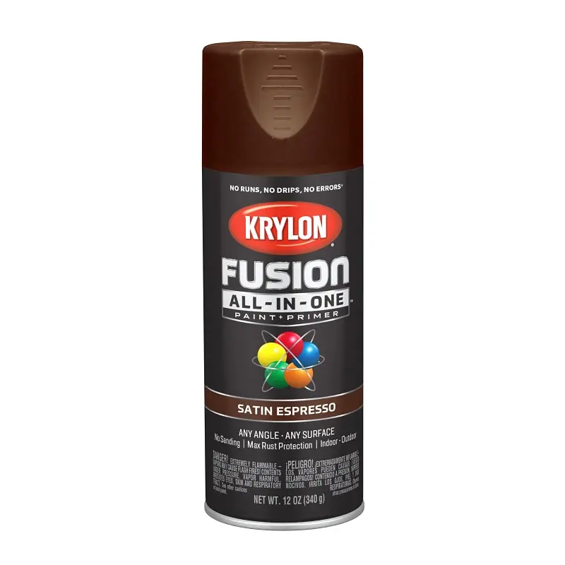 Krylon K02738007 Spray Paint, Satin, Espresso, 12 oz, Can