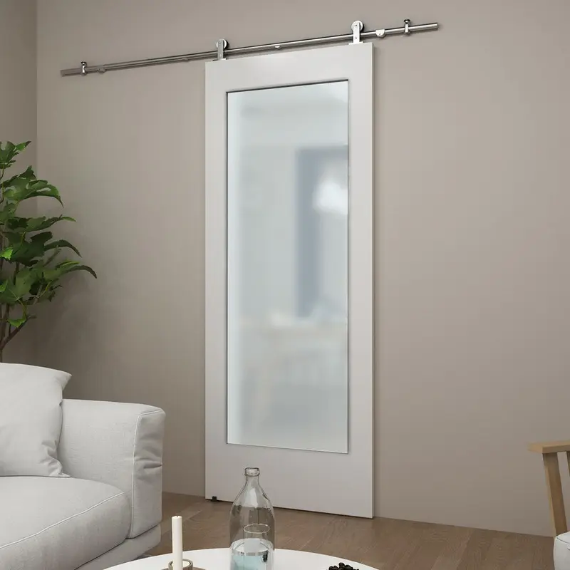 33 in. x 84 in. Unfinished Clear Pine 1-Lite Interior Barn Door Slab45 / each