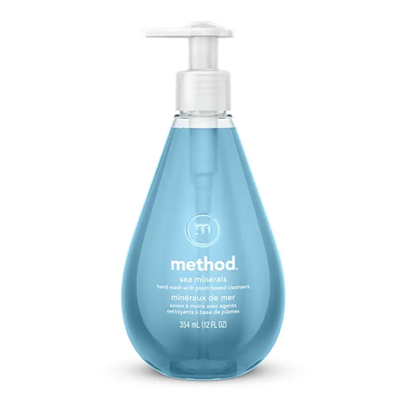method 162 Gel Hand Wash, Gel, Light Blue, Sea Minerals, 12 oz Bottle