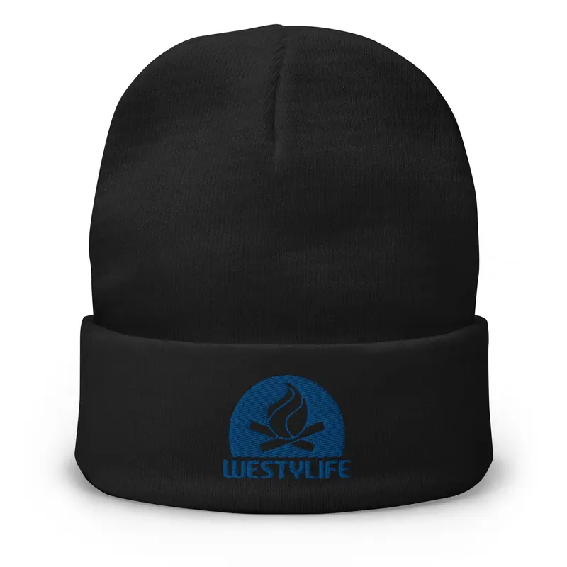 Westy Life Camp Fire Embroidered BeanieBlack