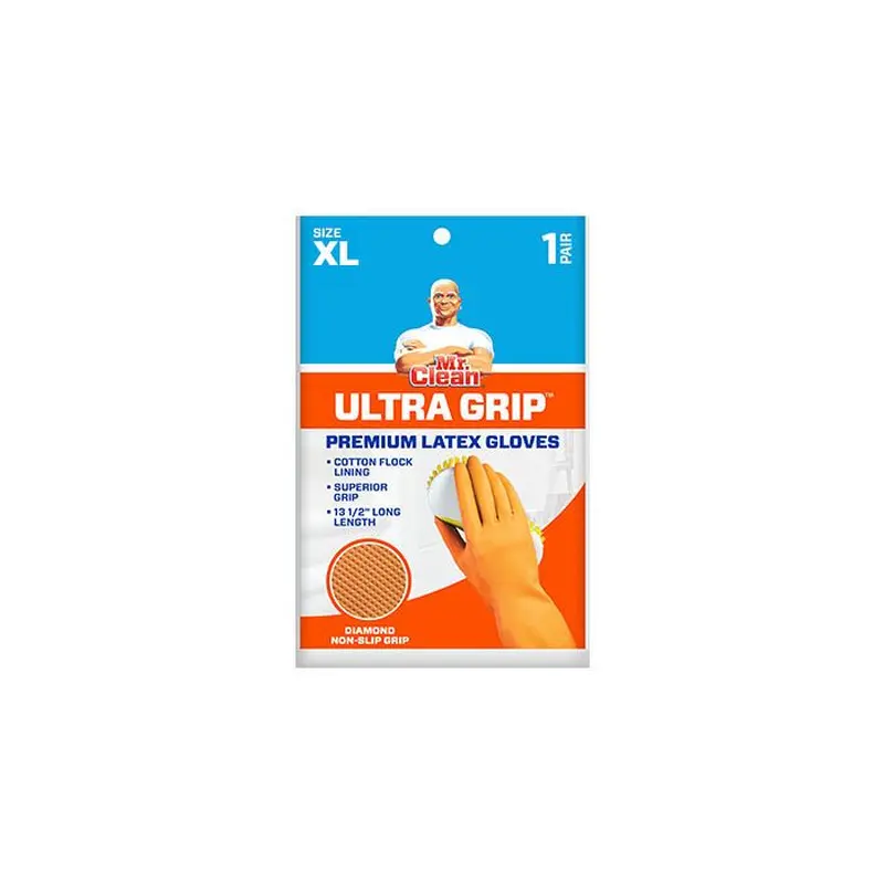 Mr. Clean 243038 Ultra Grip Latex Gloves with Grippers, X-Large, 1 PairX-Large