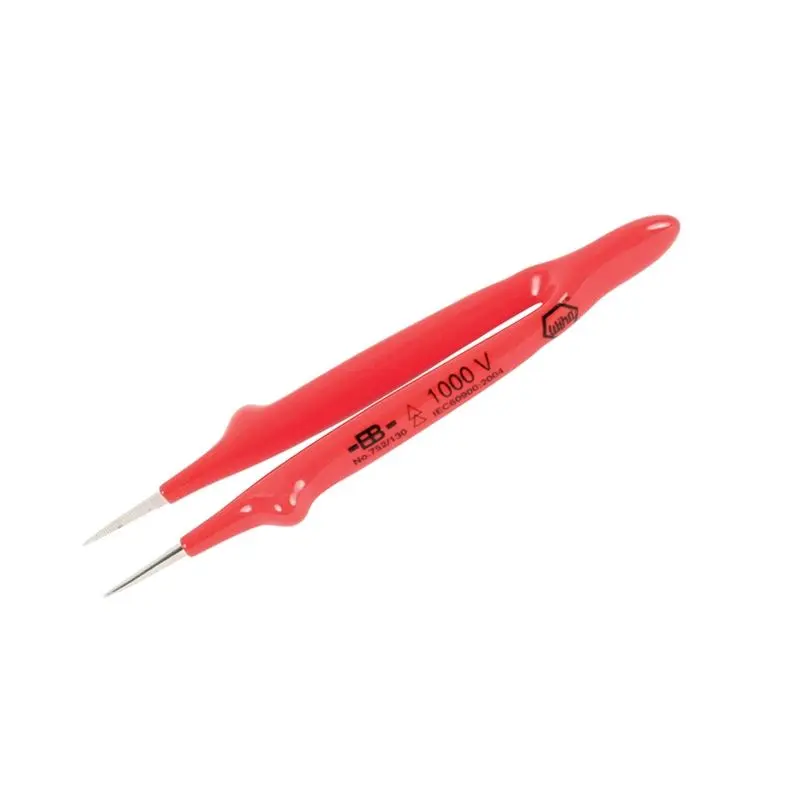 Wiha Insulated Straight Fine Tip Tweezers 5in