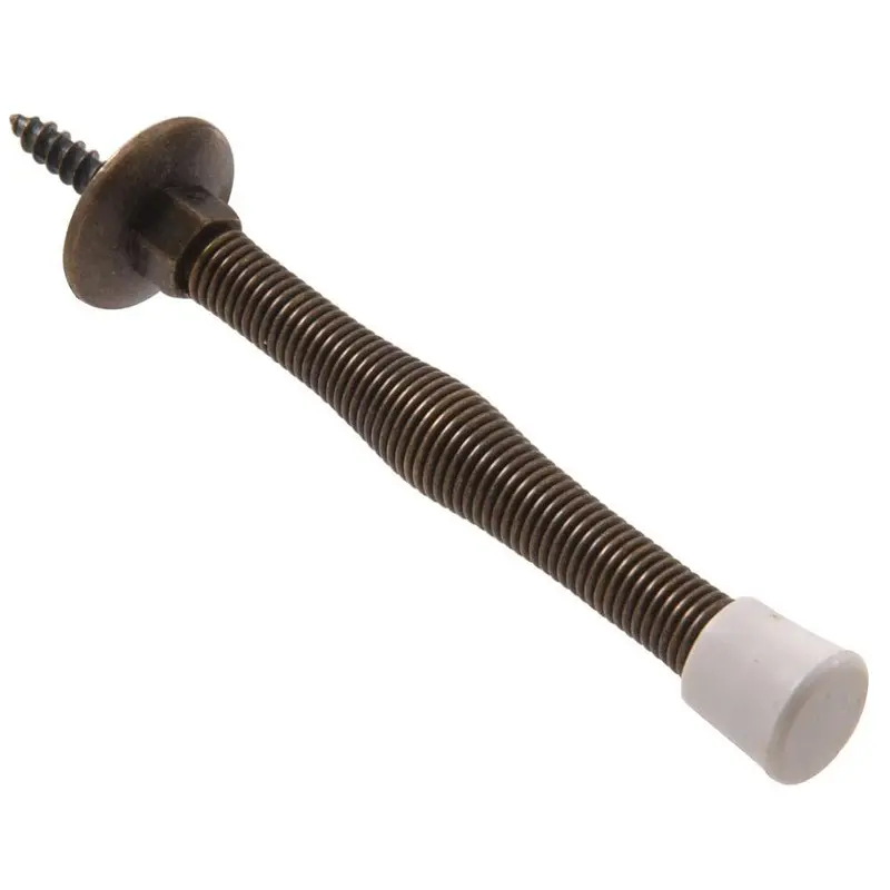 3 in. Antique Brass Utility Spring Door Stop (5-Pack)0.381 / each