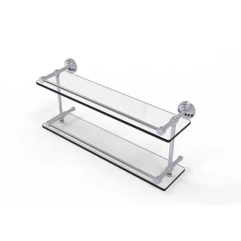 Allied Brass Dottingham Polished Chrome 2-Tier Brass Wall Mount Bathroom Shelf