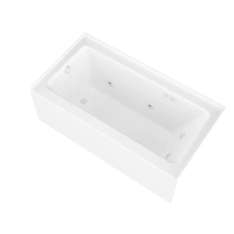 Amber 5 ft. Acrylic Rectangular Drop-in Whirlpool Bathtub in WhiteWhite / Left / 135