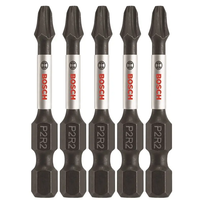 Bosch | ITP2R2205 5 pc. Impact Tough 2 In. Phillips/Square #2 Power Bits
