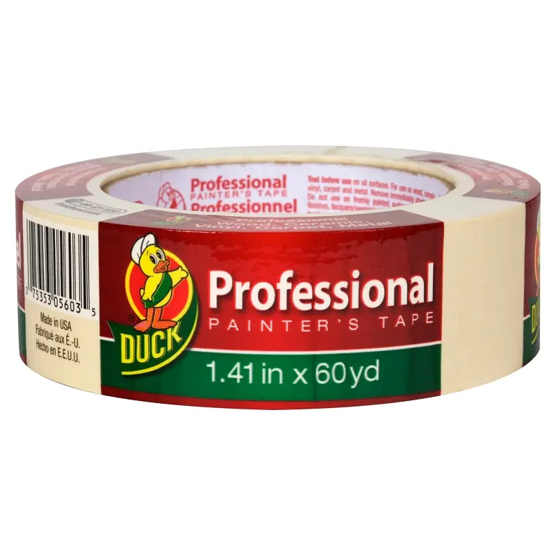 Duck Professional 1362489 Painter's Tape, 60 yd L, 1.41 in W, Beige