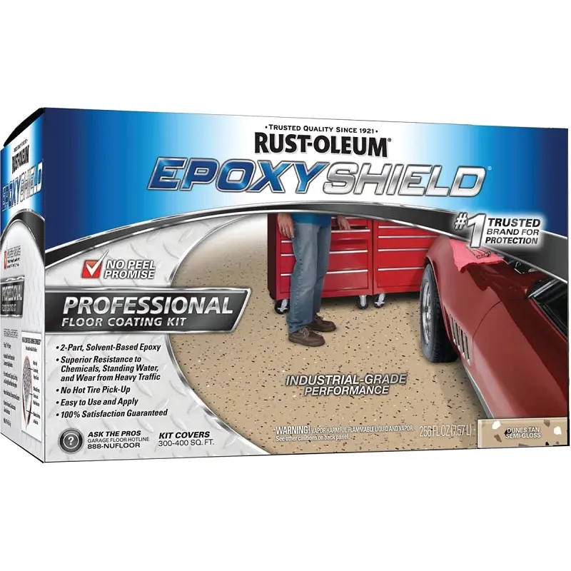 Rust-Oleum 238466 Floor Coating Kit, Semi-Gloss, Dunes Tan, Liquid