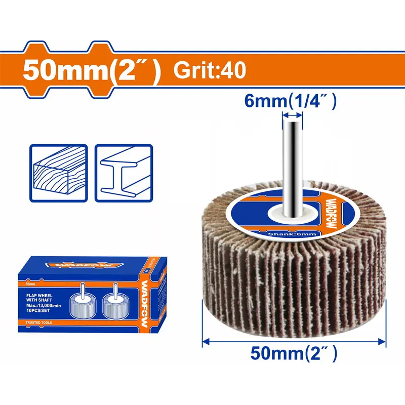 WADFOW Flap Wheel Shaft 50mm 40