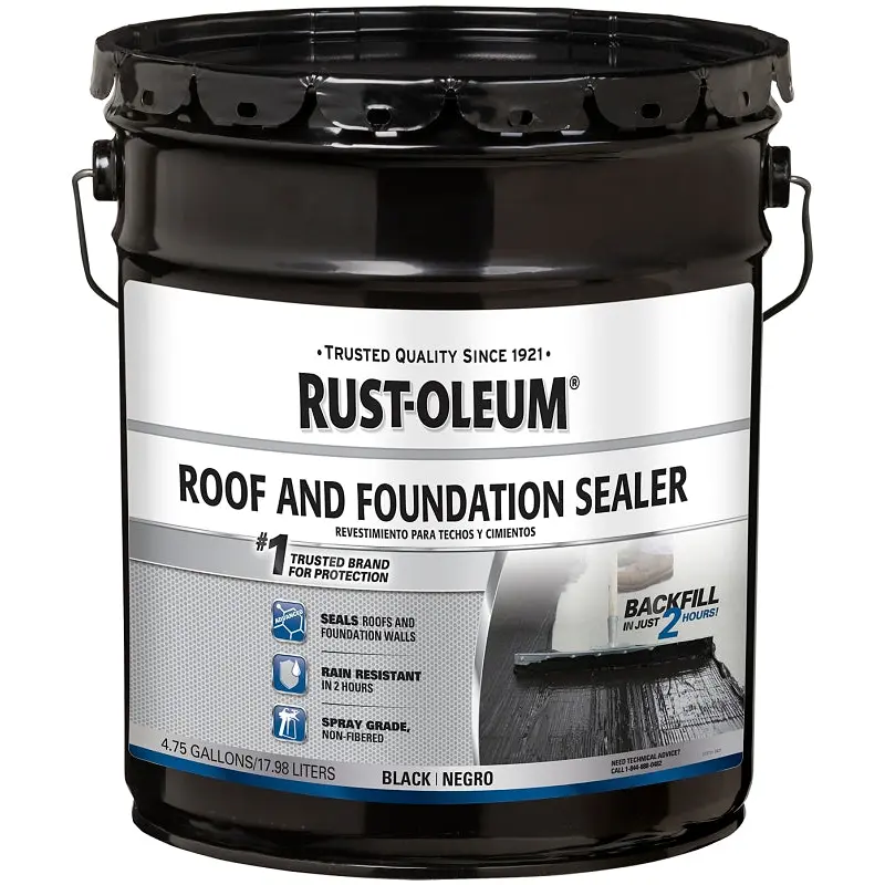 Rust-Oleum 347434 Roof and Foundation Sealer, Black, 4.75 gal, Pail, Liquid