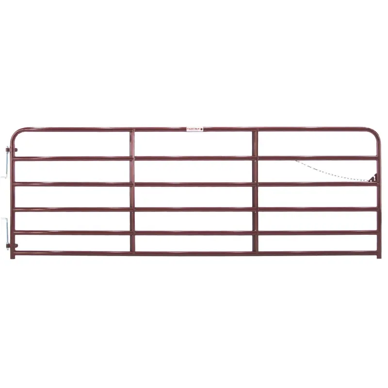 Tarter 2RG10 Bull Gate, 10 ft W Gate, 52 in H Gate, Steel Frame, Red