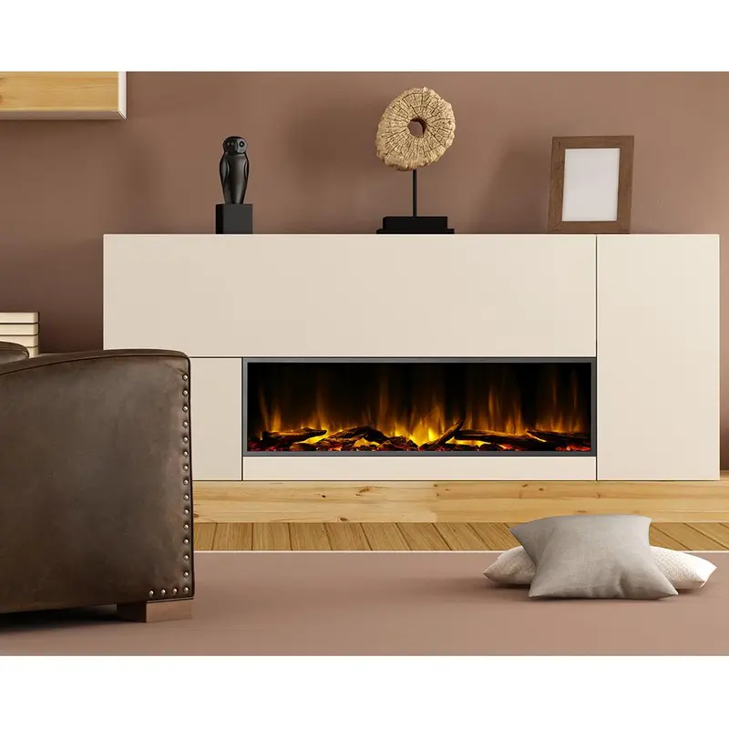 57 in. Harmony Built-in LED Electric Fireplace in Black Trim86 / carton