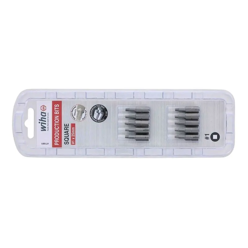 Wiha Square Insert Bit #1 x 25mm Pack of 10 Bits