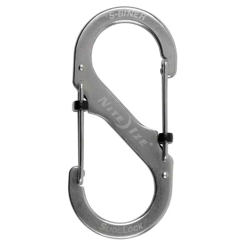 Nite Ize LSB4-11-R3 Key Carabiner, 1.6 in OAL, Stainless Steel, Stainless Steel